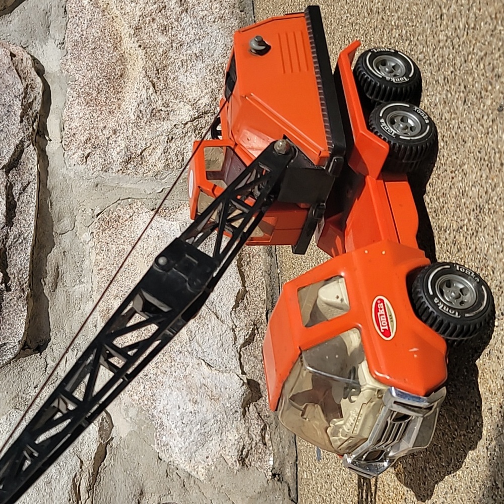 Vintage Tonka Orange Toy Crane Truck - Picture 3 of 4